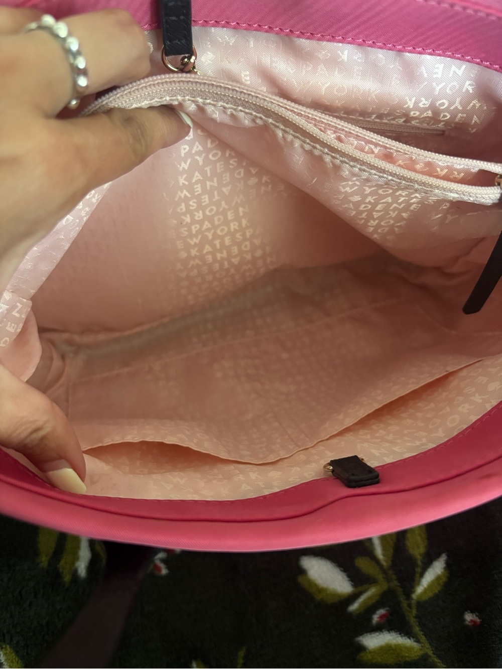 kate spade Hot Pink Nylon Tote with Black Handles - Picture 5 of 5